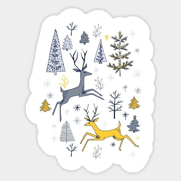 Cute Cartoon Reindeer Sticker by SWON Design